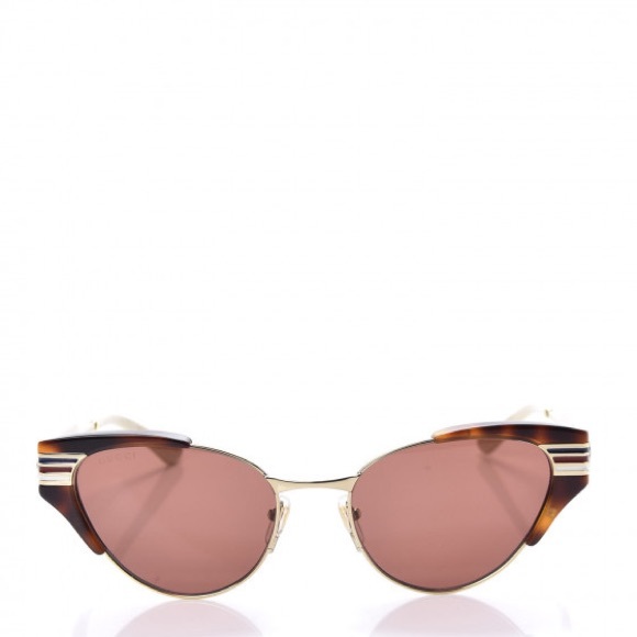 GUCCI WOMENS CAT-EYE HAVANA GOLD BROWN SUNGLASSES GG0522S-30007699-00 - Picture 3 of 9